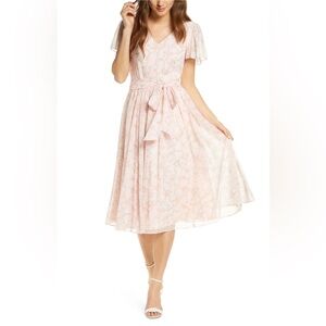 RACHEL PARCELL Women S Floral A-Line Dress Midi Knee Long Party Cocktail Wedding